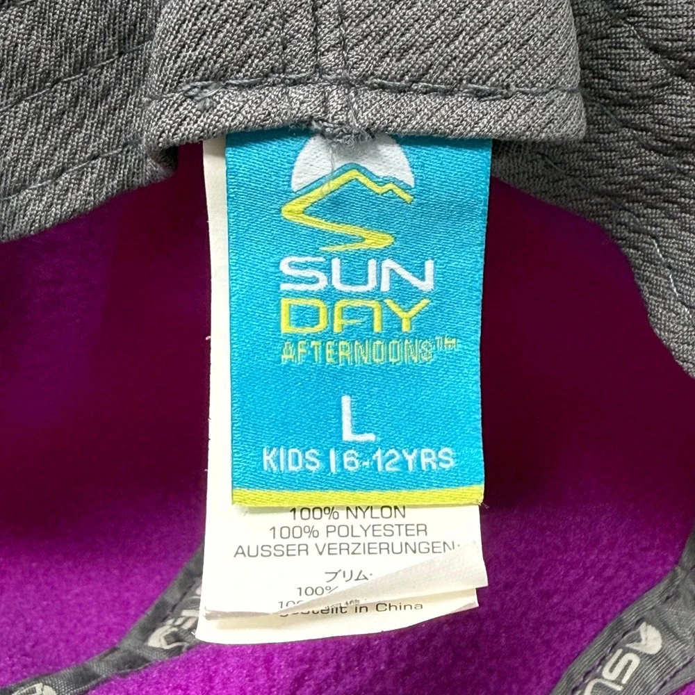 Sunday Afternoons Kids Purple Fleece Snow Peak Hat Ear‎ Flaps Size L 6-12 Yrs